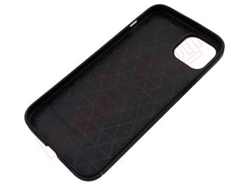 Black carbon fibre type case for Apple iPhone 15 Plus